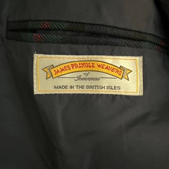 VTG James Pringle Weavers Wool Blazer Plaid Tartan Sport Coat Jacket 42R Men - Picture 8 of 9